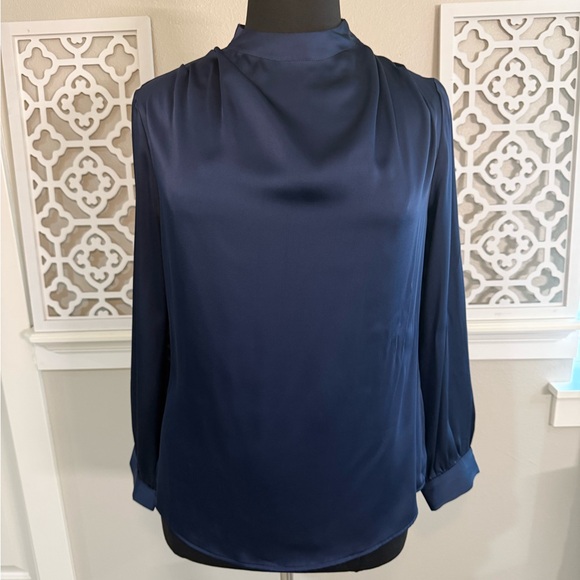 Blue Satin Women's Top - Picture 1 of 7